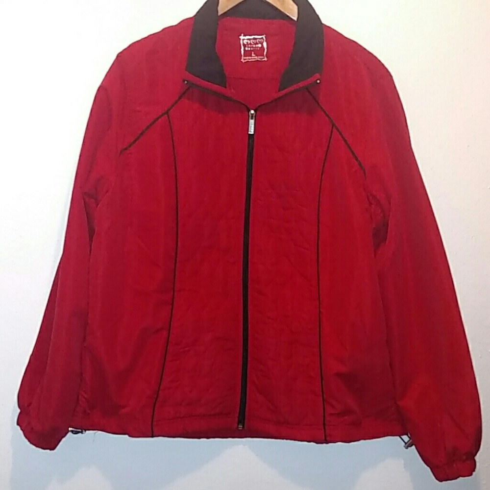 Three hearts Red Zippered Lightweight Jacket
